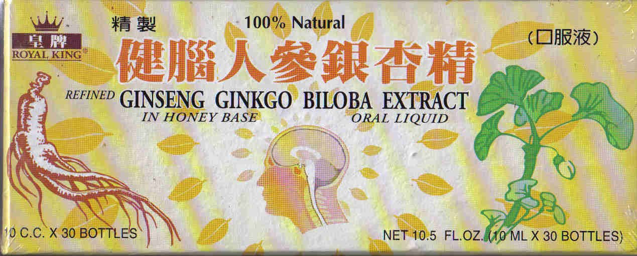 Chinese Ginseng & Ginkgo Biloba Extract 10ct Vials 3.5 fl oz bottles